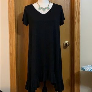 💰⭐️Flirty Pink Black ruffle T-shirt swing dress